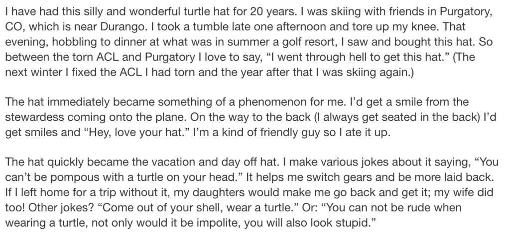turtle hat creative copy