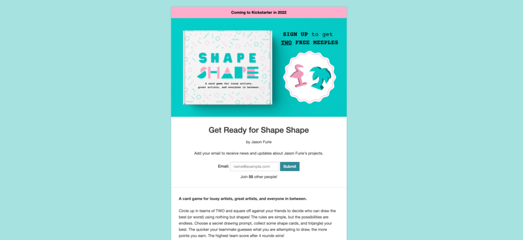 shape shape landing page