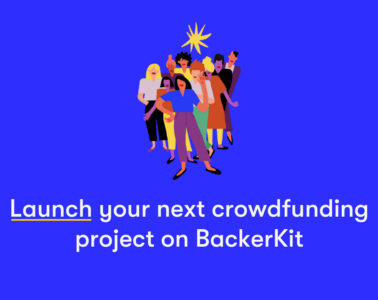 A group of people welcoming creators to sign up to launch their next crowdfunding project on BackerKit
