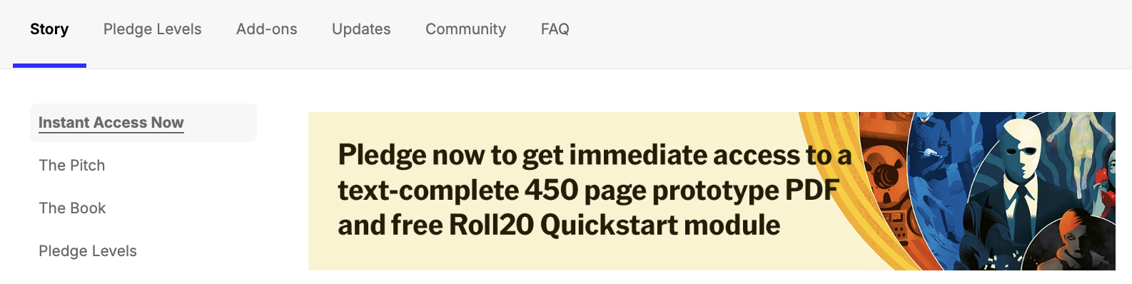 Backerkit Instant Access Rewards Evil Hat Story Section