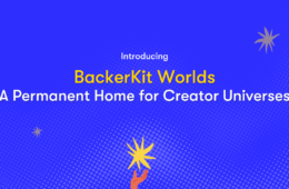 Blog post banner image for BackerKit Worlds announcement